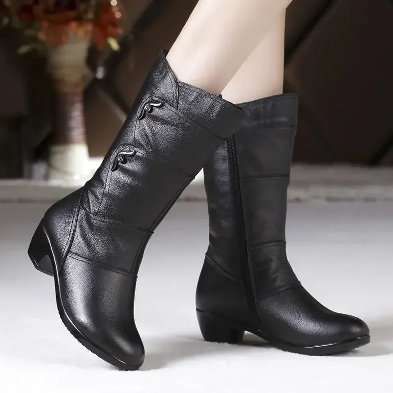Winter Clothing Korea - Зимние женские полусапоги 2024 в корейском