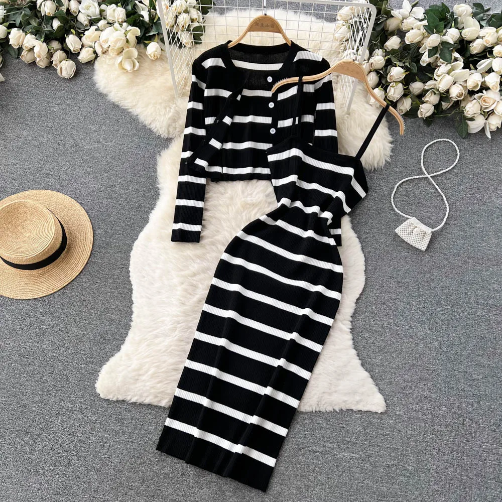Winter Clothing Korea - Корейское милое цветное лоскутное полосатое платье