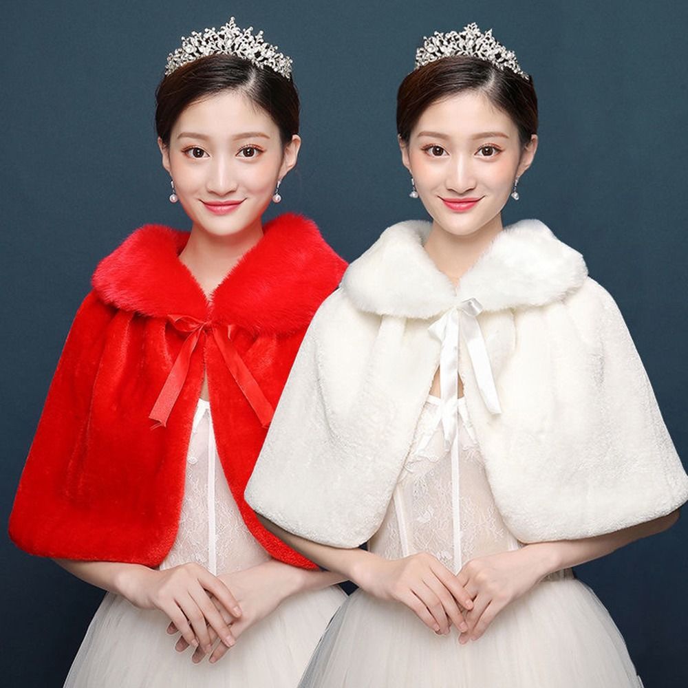 Winter Clothing Pk - Белая женская зимняя утепленная плюшевая накидка-палантин