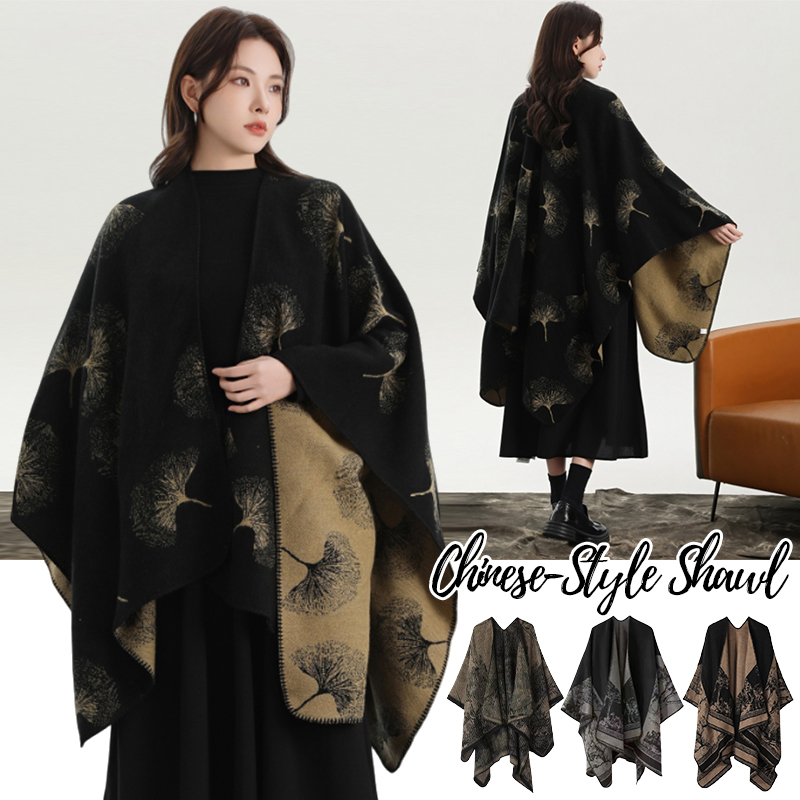 Winter Clothing Gift Ideas - Вязаная шаль с принтом для женщин,