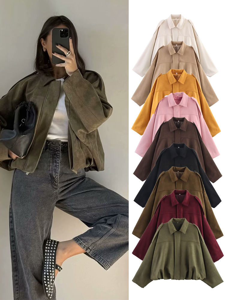 Winter Clothing Pk - TFMLN женская замшевая куртка-бомбер, весенняя новая