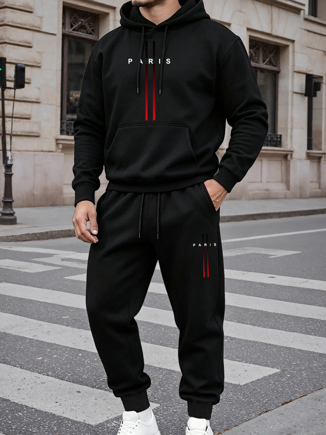 Fleece Hoodie Lined - Мужской спортивный костюм с графическим принтом