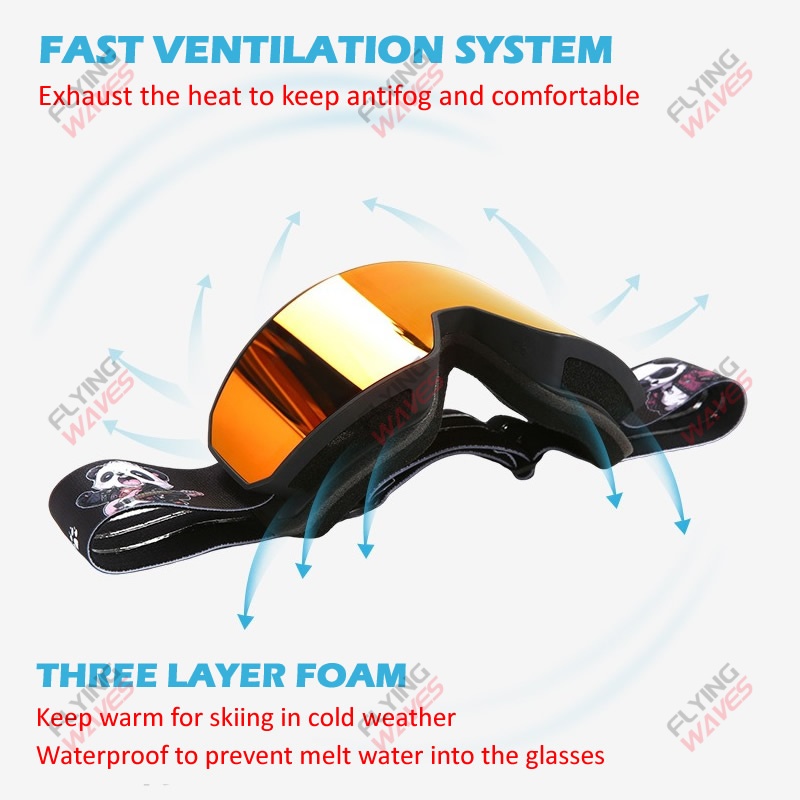НОВЫЕ Горнолыжные очки с двойн – обзор и цена Snow Goggle Uv